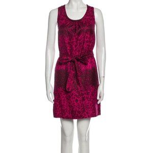 Marc by Marc Jacobs Magenta Silk Animal Print Cocktail Dress